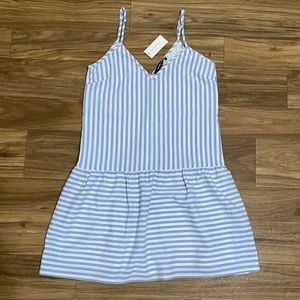 Sugar Lips Striped Mini Dress Light Blue White